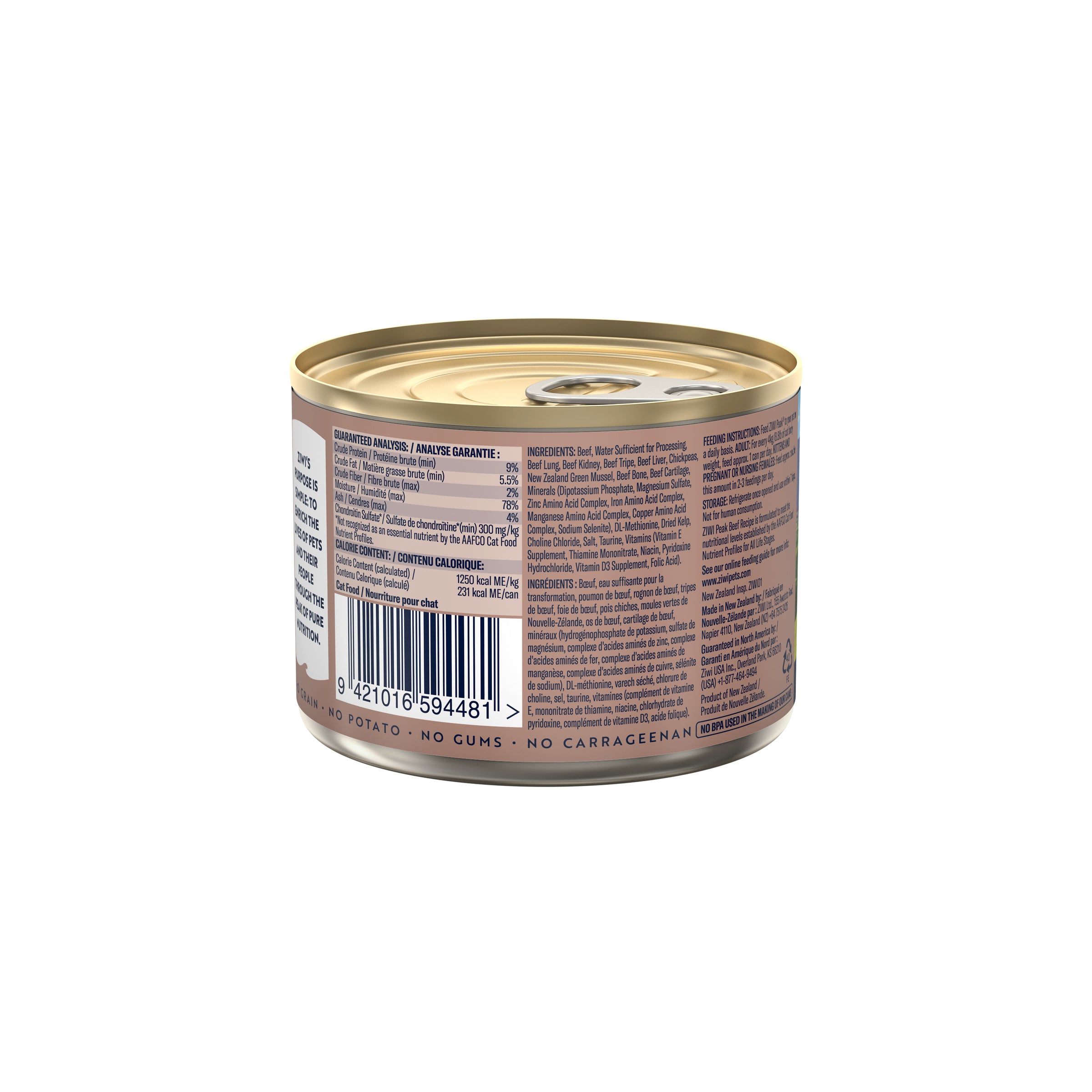 Ziwi Peak Wet Cat Food Cans Beef