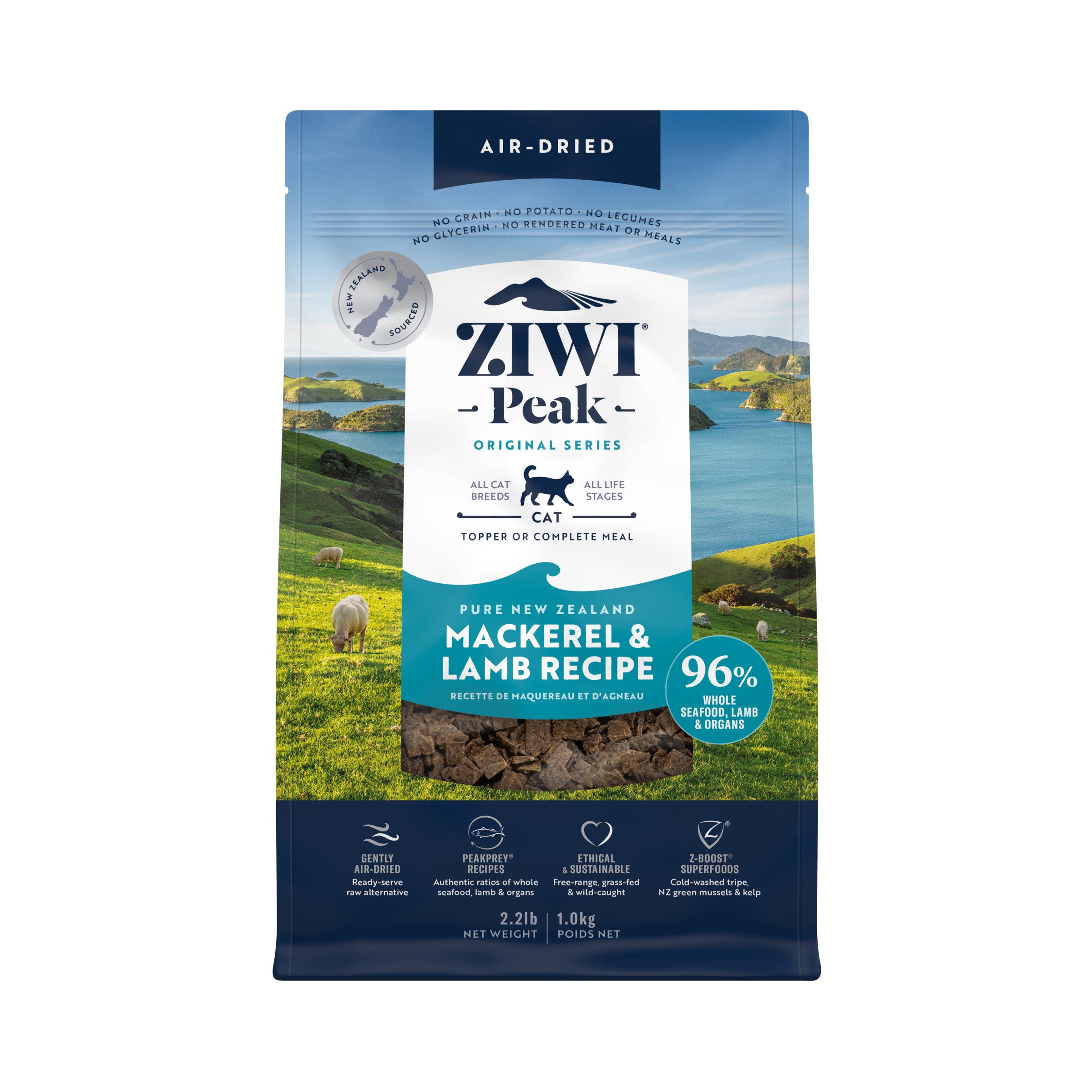 Ziwi Peak Air Dried Cat Food Mackerel and Lamb