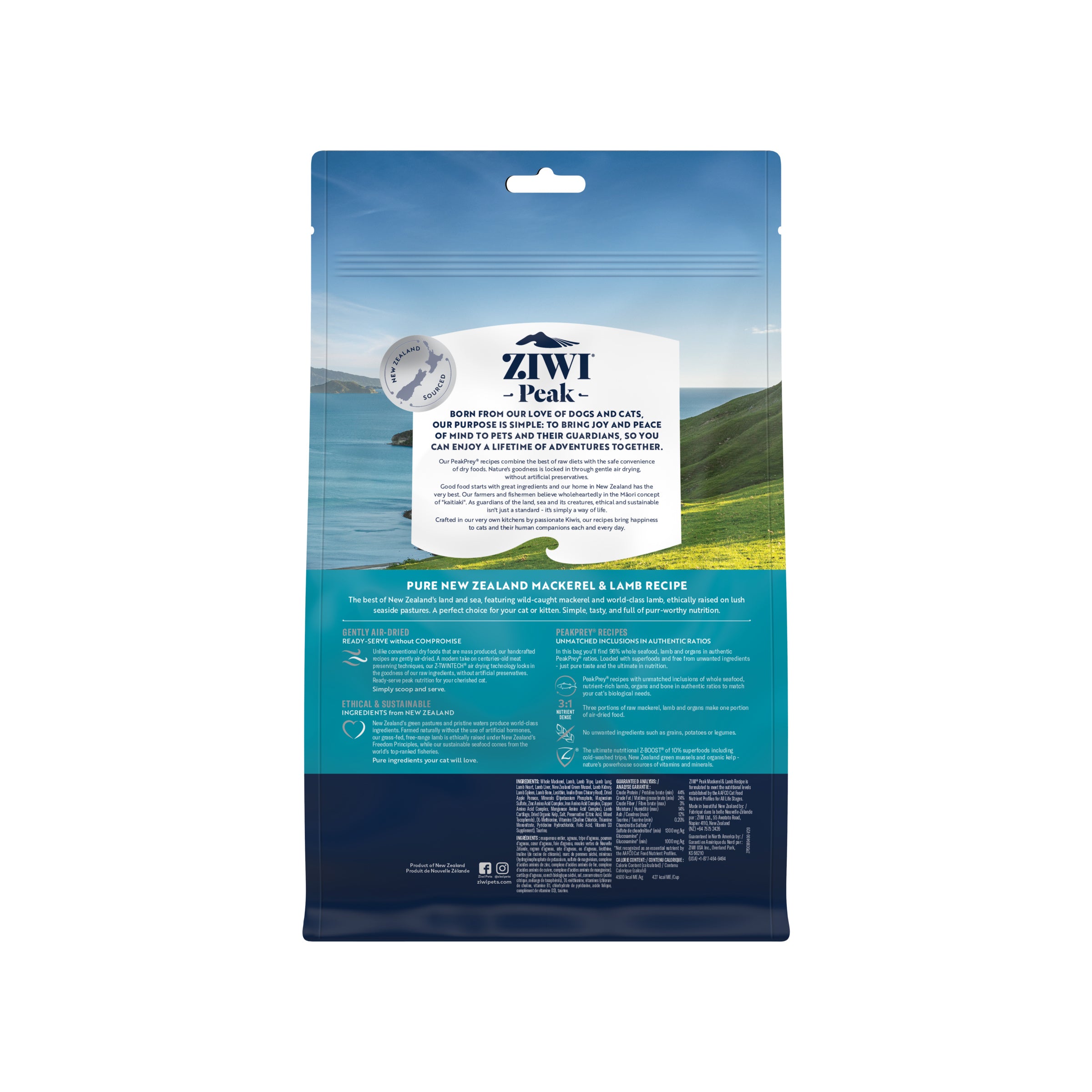 Ziwi Peak Air Dried Cat Food Mackerel and Lamb