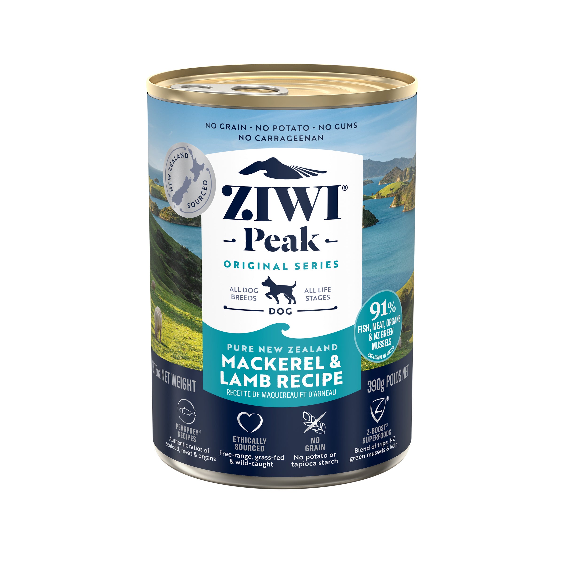 Ziwi Peak Adult Wet Dog Food Cans Mackerel and Lamb