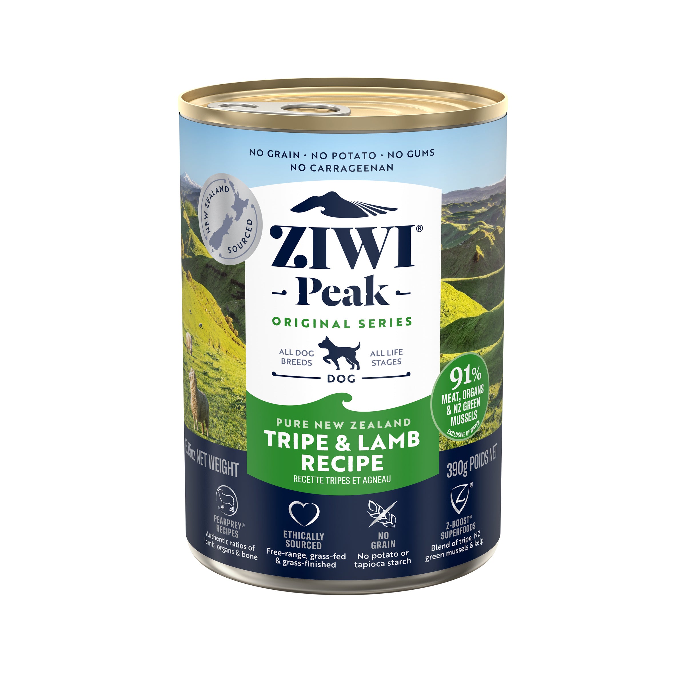 Ziwi Peak Adult Wet Dog Food Cans Tripe and Lamb
