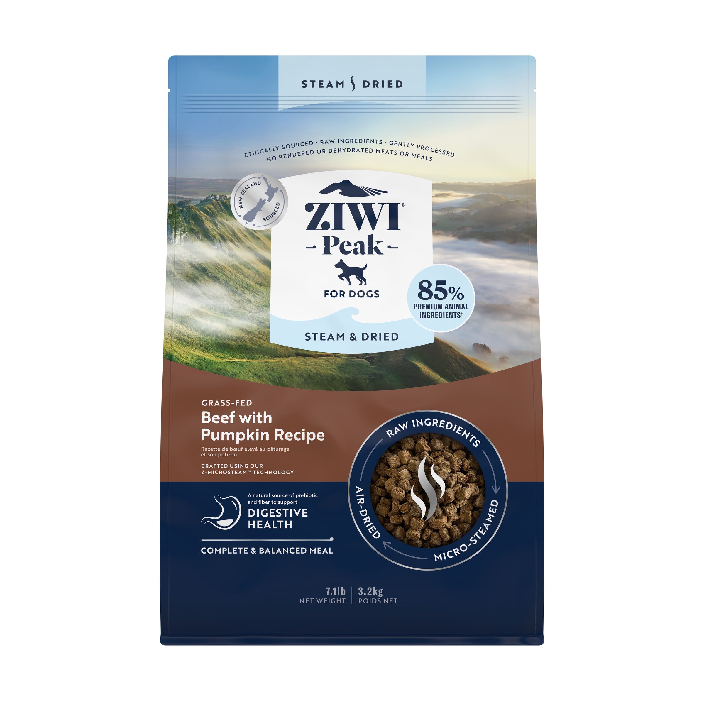 Ziwi Peak Steam Dried Dog Food Beef With Pumpkin