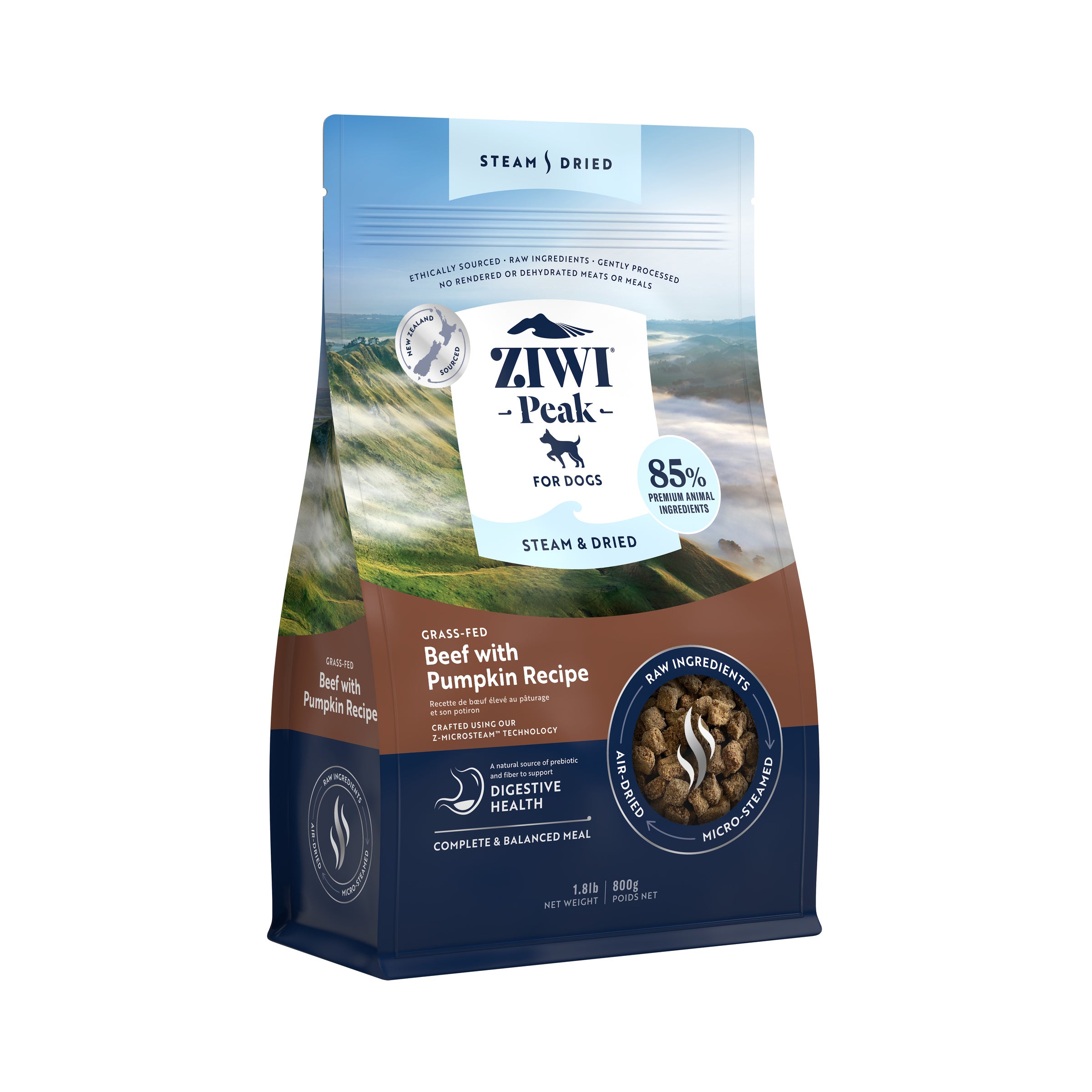 Ziwi Peak Steam Dried Dog Food Beef With Pumpkin