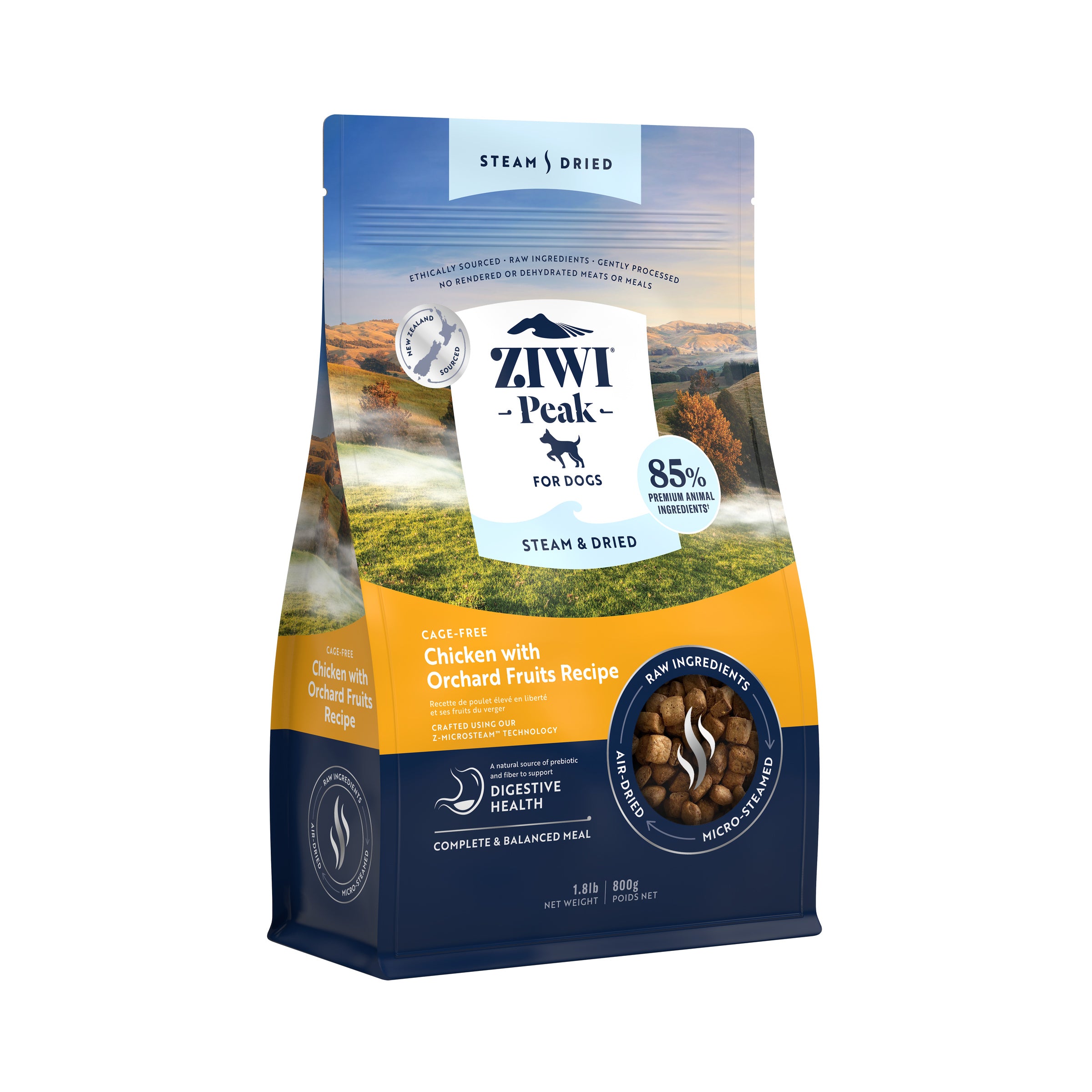 Ziwi Peak Steam Dried Dog Food Chicken With Orchard Fruits