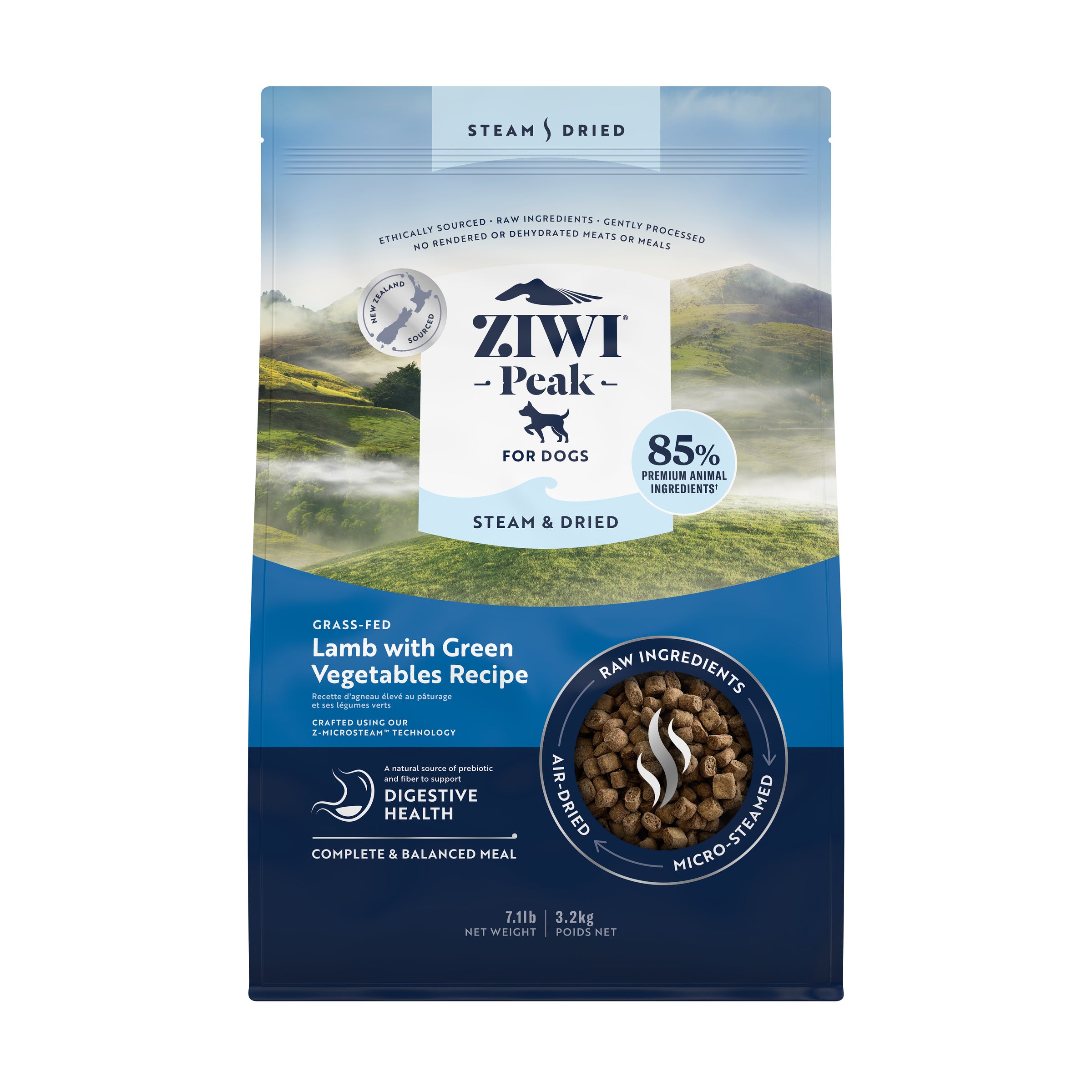 Ziwi Peak Steam Dried Dog Food Lamb With Green Vegetables