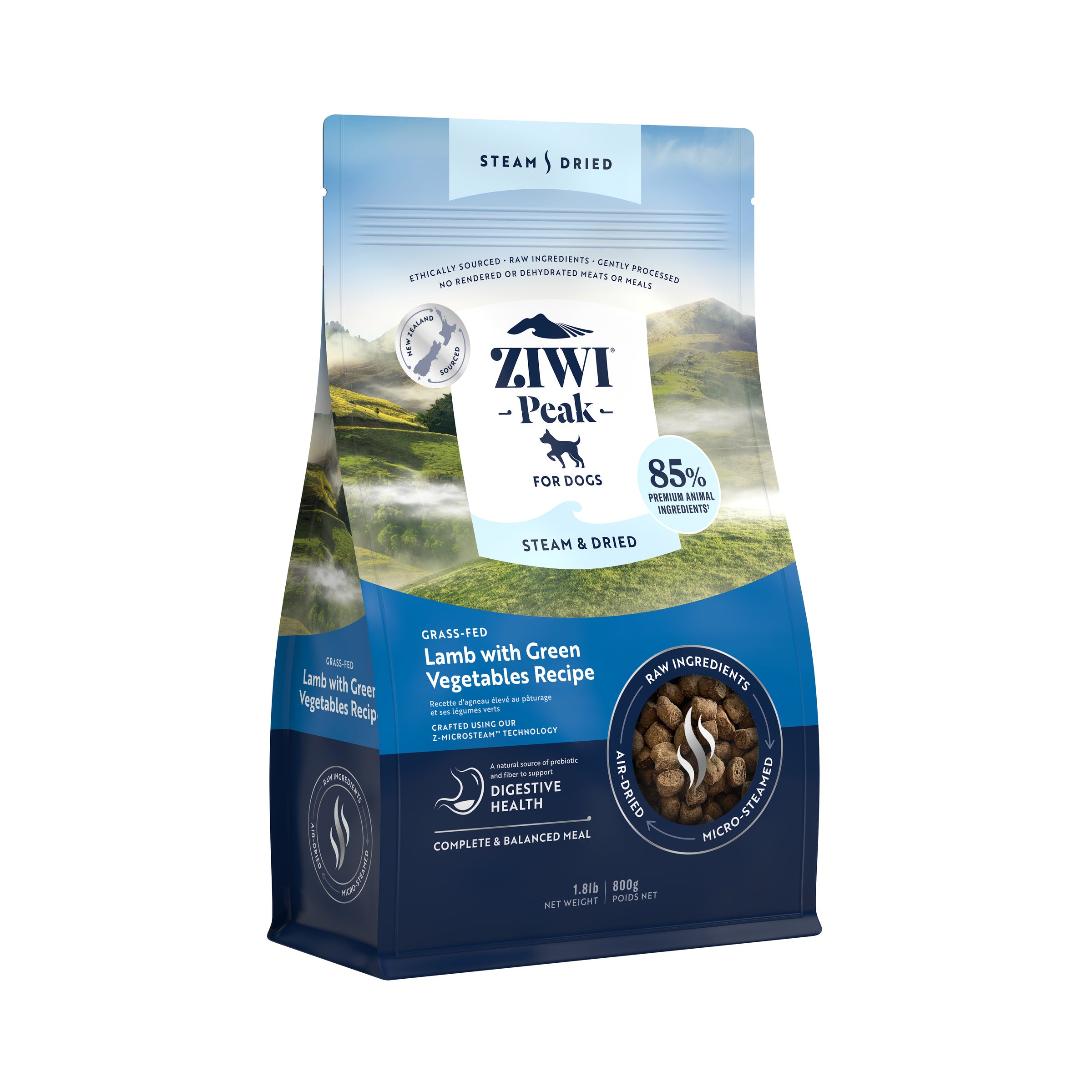 Ziwi Peak Steam Dried Dog Food Lamb With Green Vegetables