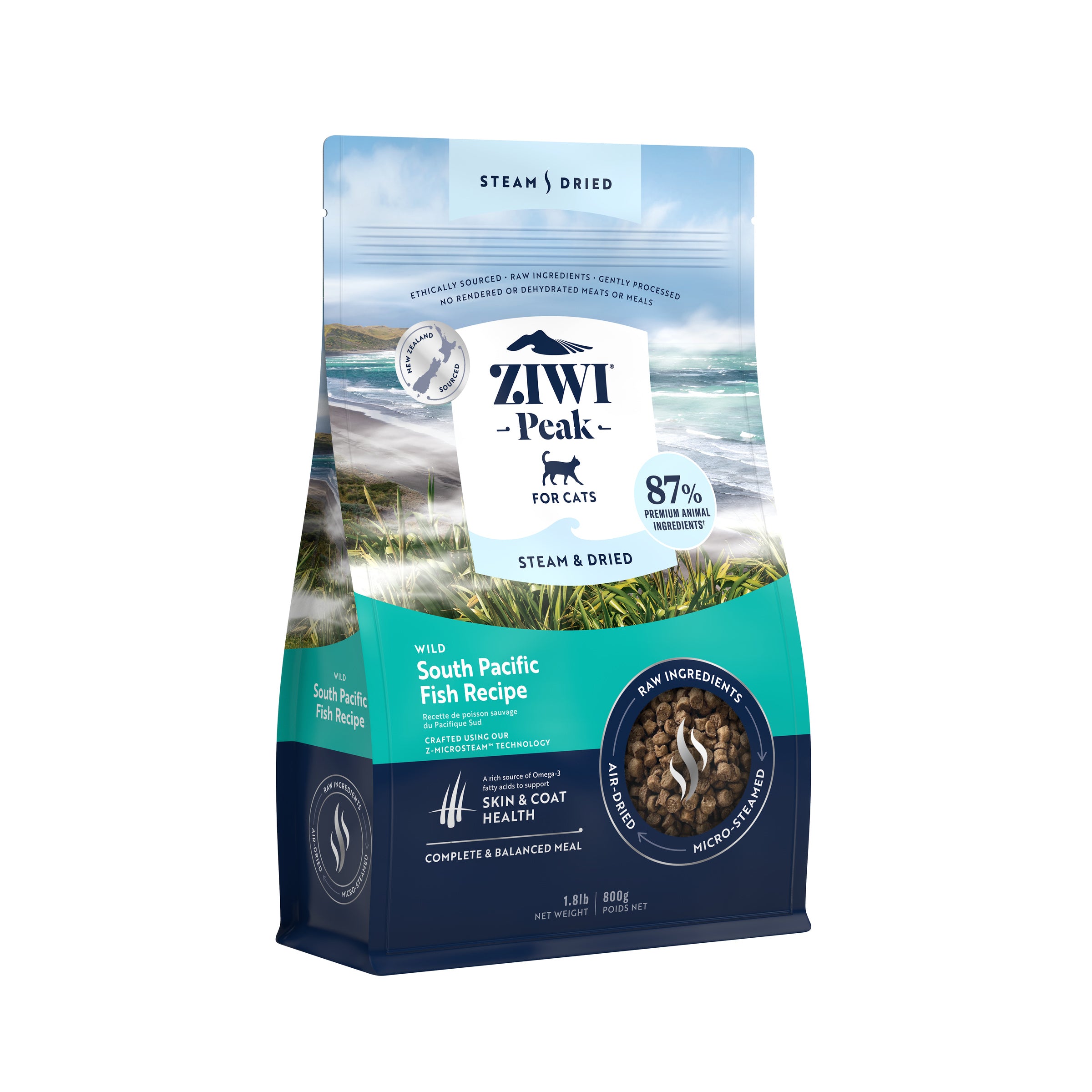 Ziwi Peak Steam Dried Cat Food South Pacific Fish