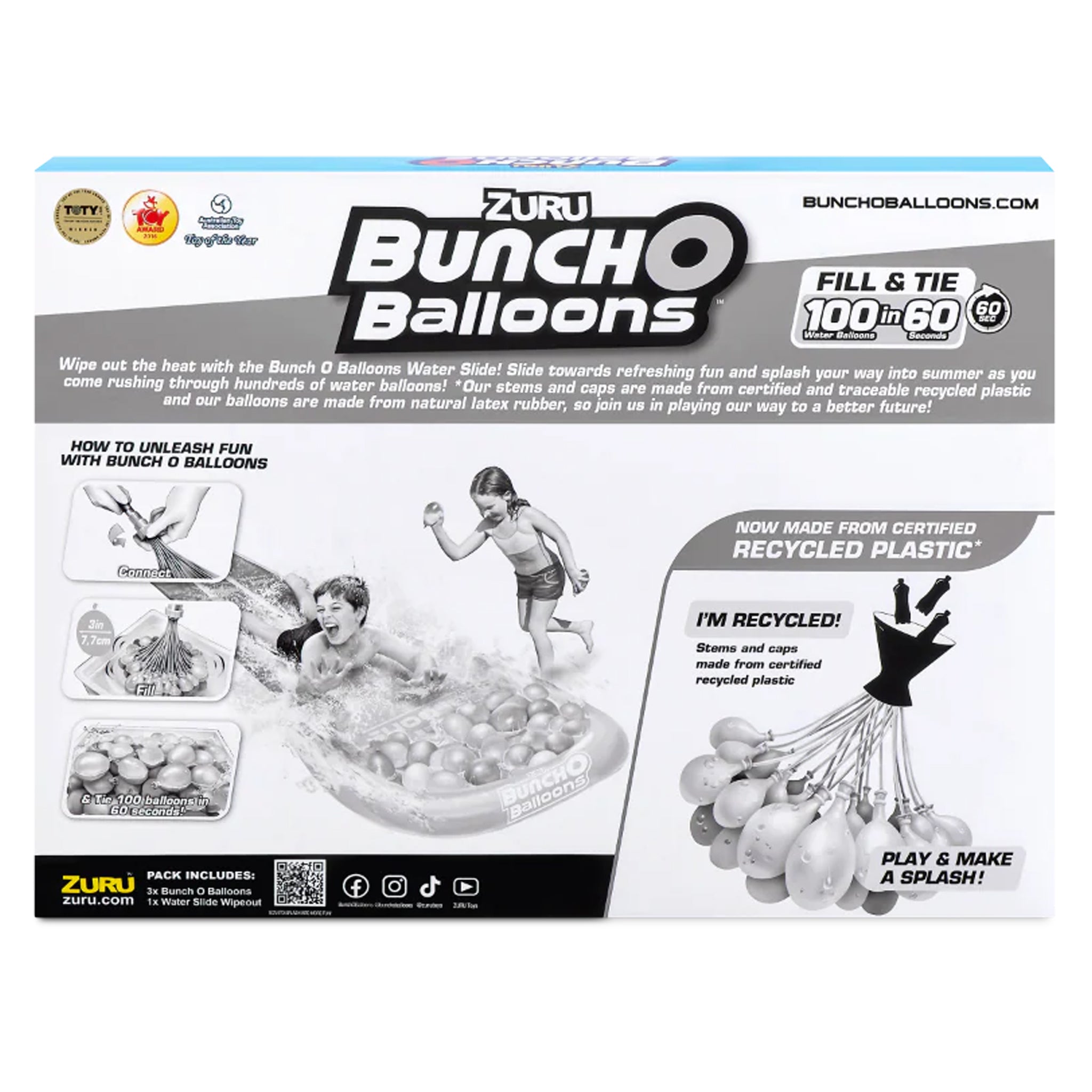 ZURU Bunch O Balloons Tropical Party Water Slide with 100 Water Balloons