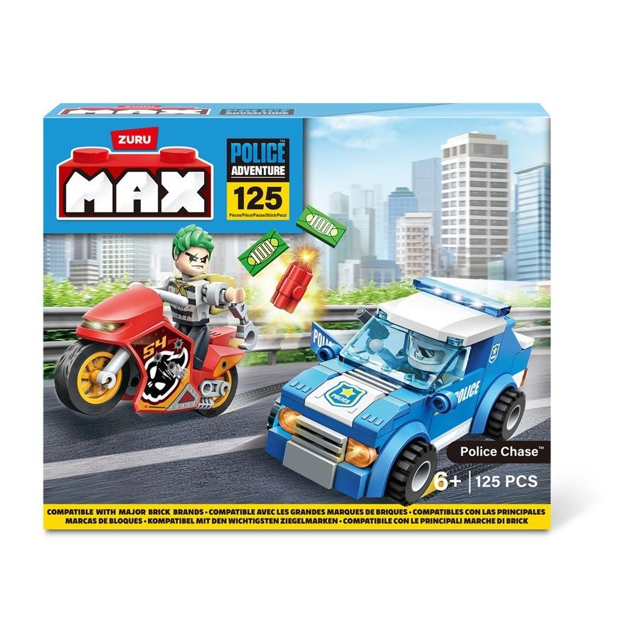 ZURU MAX Build City Police Playset 125 Bricks