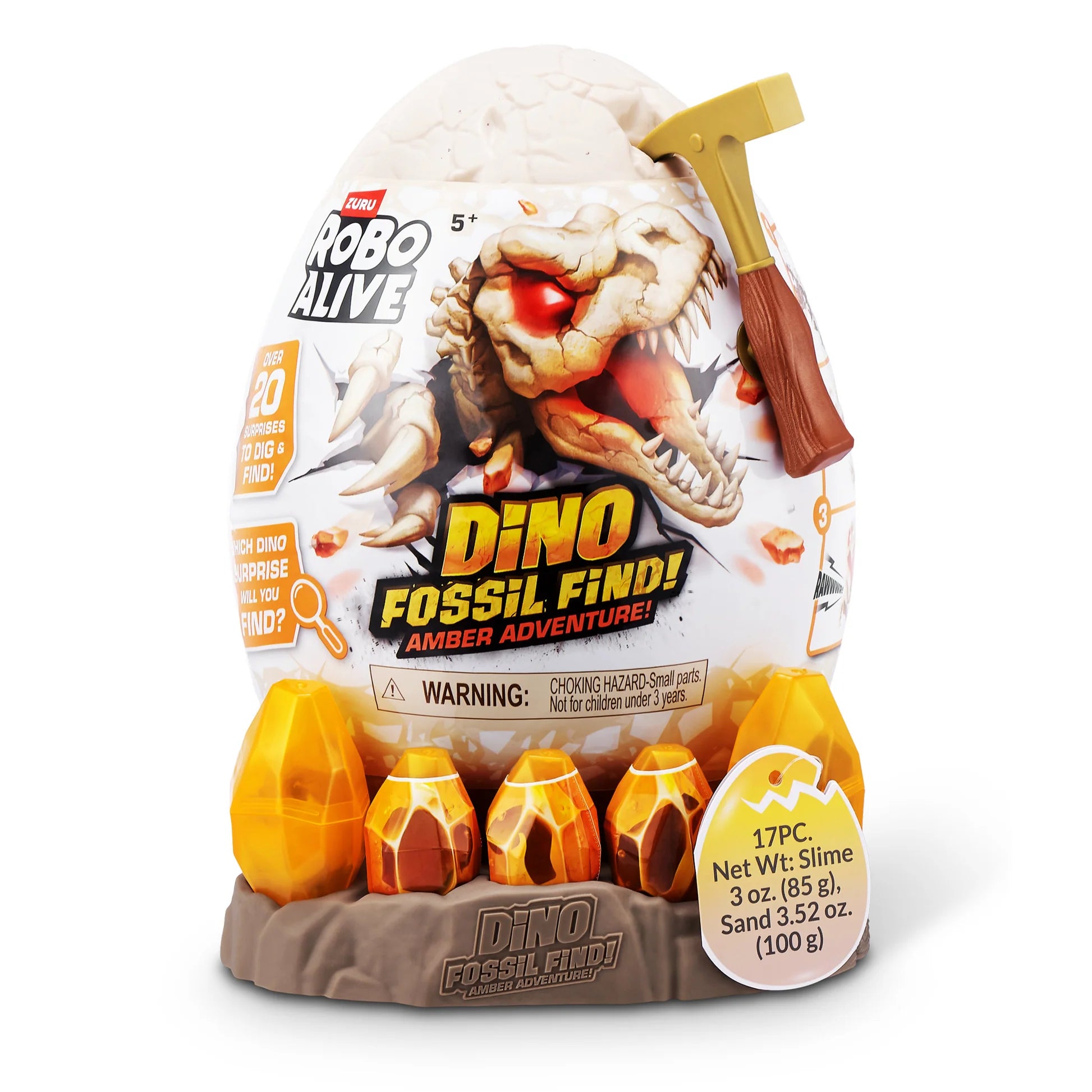 ZURU Robo Alive Light-Up Dino Fossil Amber Adventure