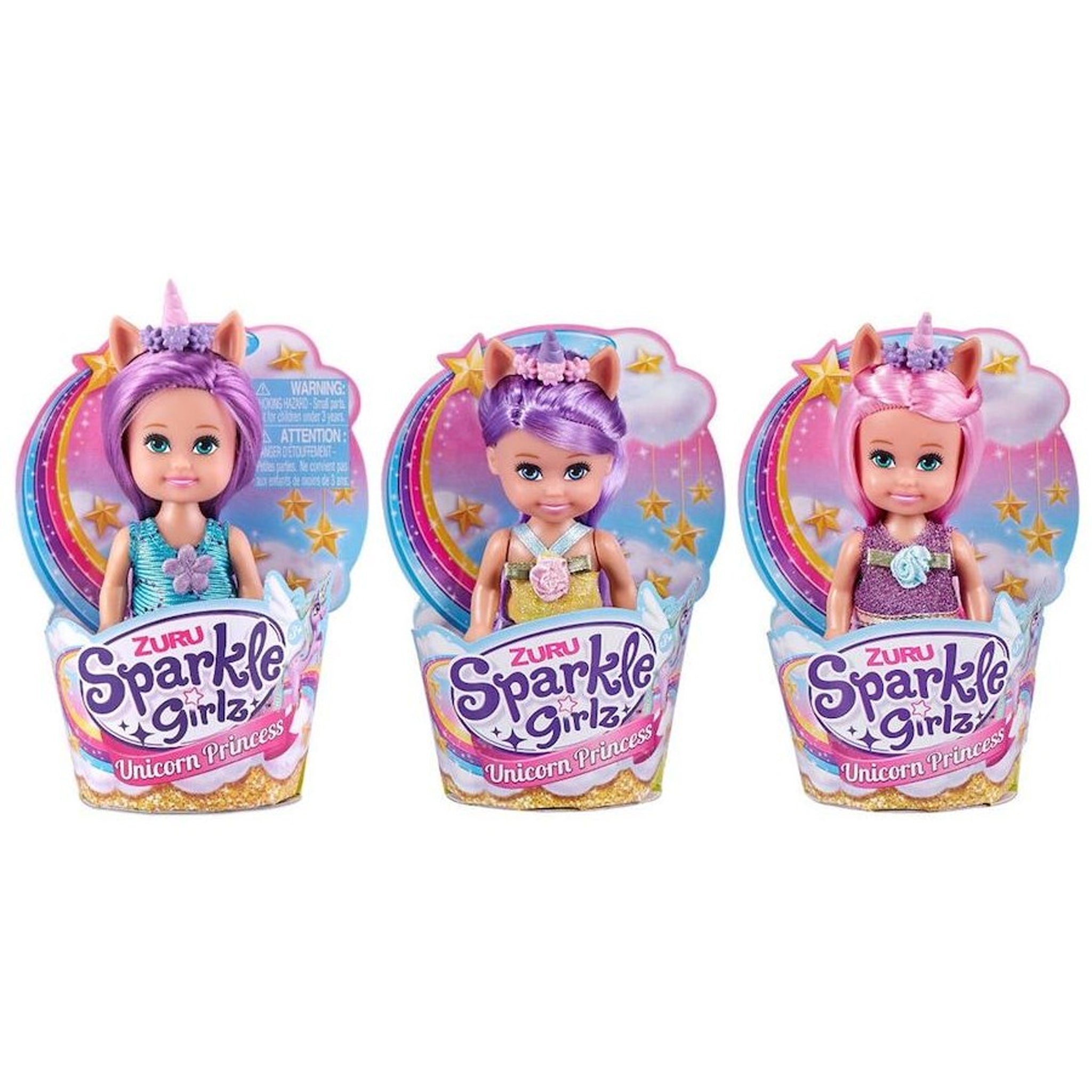 ZURU Sparkle Girlz 4.7" Unicorn Princess Cupcake Doll assorted