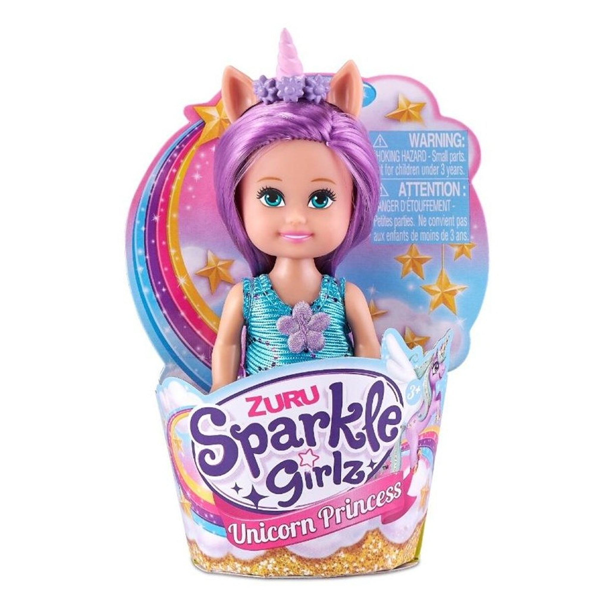 ZURU Sparkle Girlz 4.7" Unicorn Princess Cupcake Doll assorted