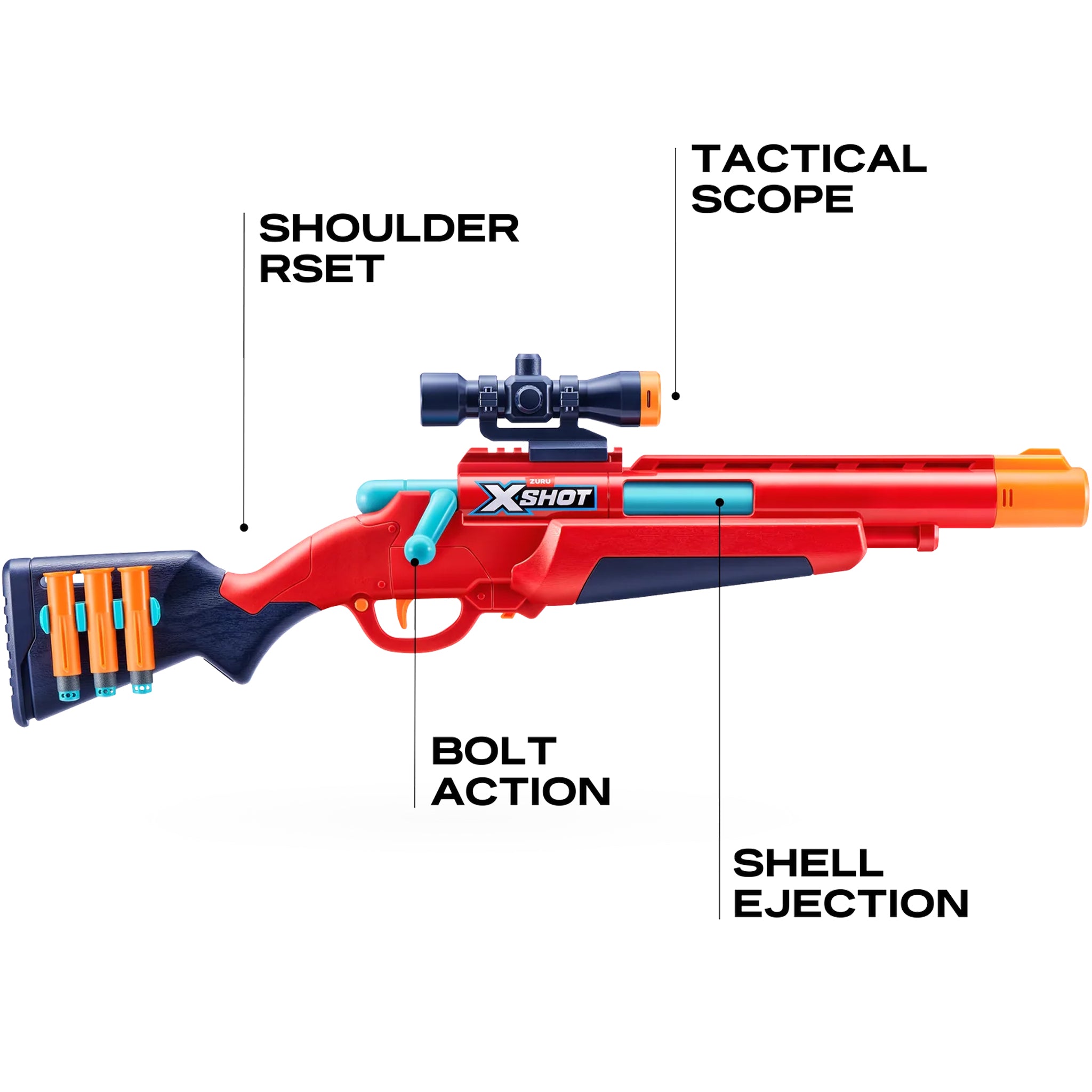 ZURU XSHOT Bolt Action Rifle with 8 Darts