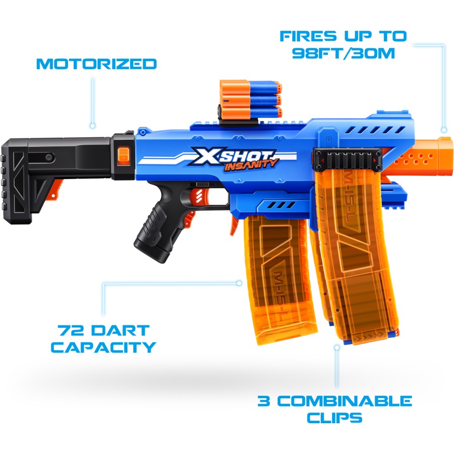 ZURU XSHOT Insanity Motorised Clip Blaster
