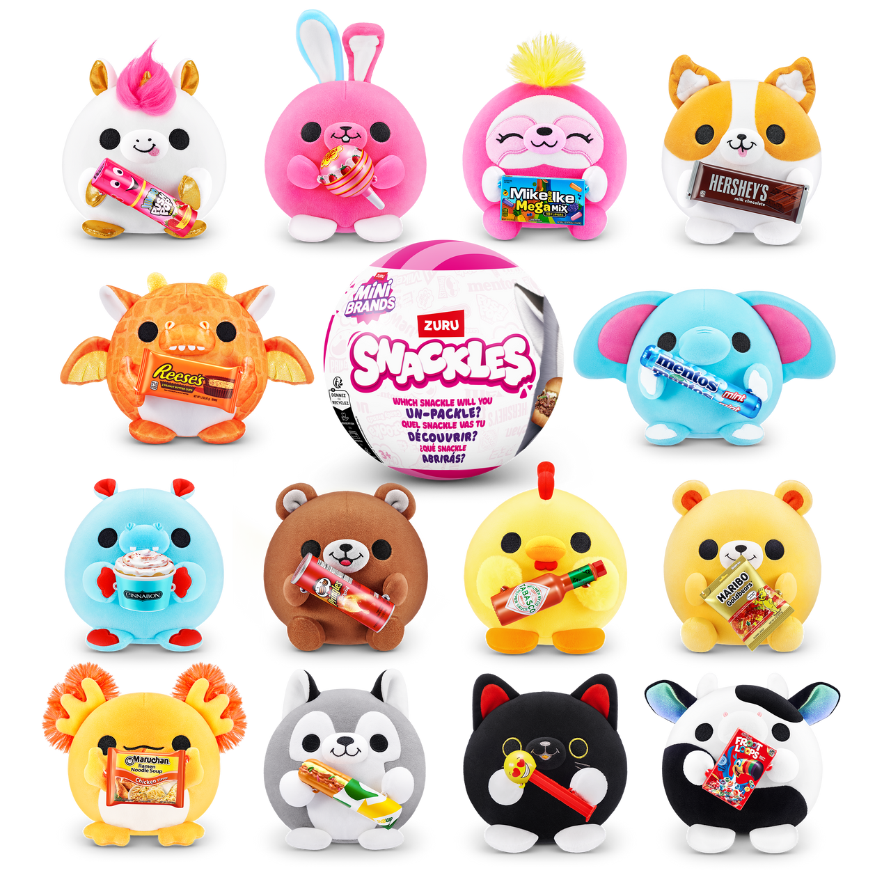 ZURU Snackles Core Licensed Plush 14" Series 1 Wave 2 - Assorted