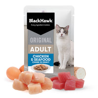 BLACK HAWK Cat Chicken and Seafood in Gravy 12 x 85g