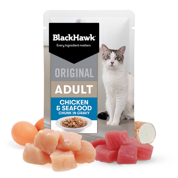 BLACK HAWK Cat Chicken and Seafood in Gravy 12 x 85g