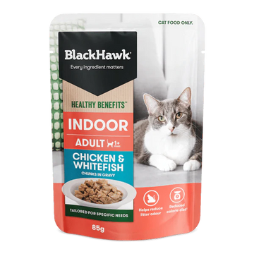 BLACK HAWK Cat Healthy Benefits Indoor Chicken and Whitefish 12 x 85g