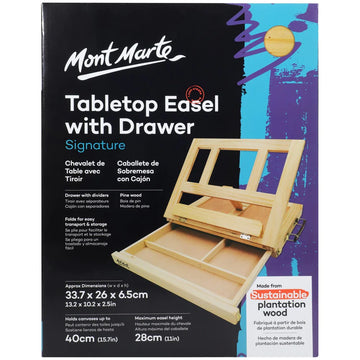 MONT MARTE Table Easel w/Drawer - Pine Wood