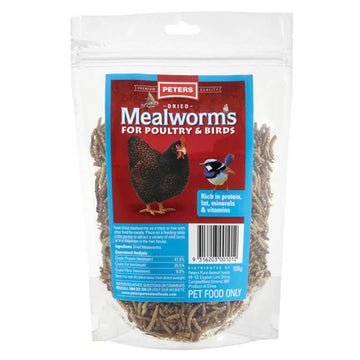 Peters Dried Mealworms For Poultry & Birds 100g