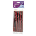 Pencil Black & Red Barrel HB 10pk w Eraser