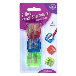 Sharpener Pencil 2 Hole 3pk