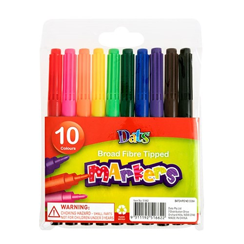 Marker Coloured Broad Tip 10pk