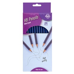 Pencil Blue Barrel HB 24pk w Eraser in Col Box