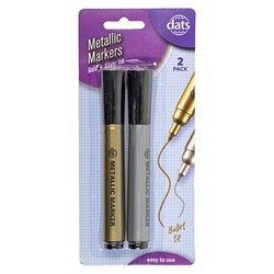 Marker Metallic 2pk Mixed Gold Silver Ink