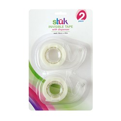 Tape Clear w Dispenser 18mm x 20M 2pk