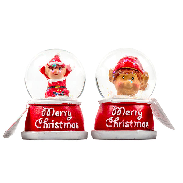 Xmas Elves BB Elf Snow Globe 5cm