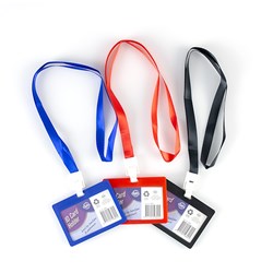 Card Holder PP w Lanyard 3 Asstd Cols