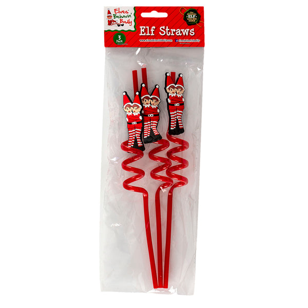 Xmas Elves BB Elf Spiral Drinking Straws