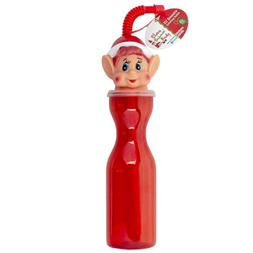 Xmas Elves BB Elf Head 450ml Drinking Bottle w Straw