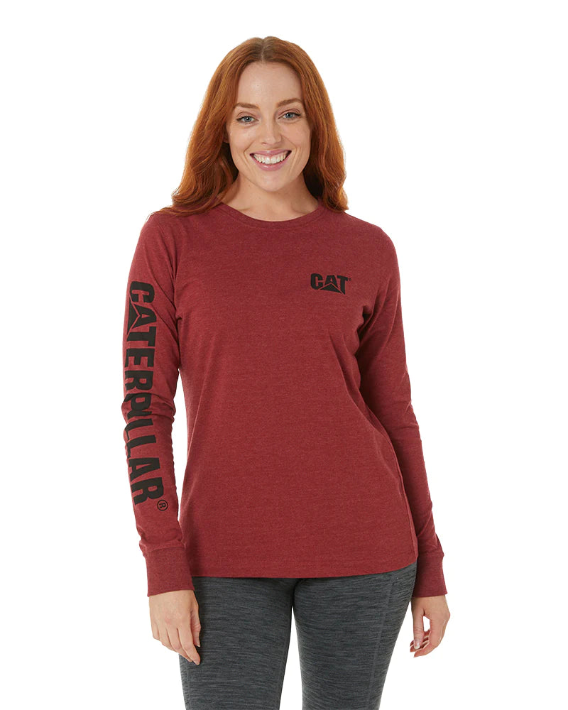 CAT Women's Trademark Banner Long Sleeve Tee