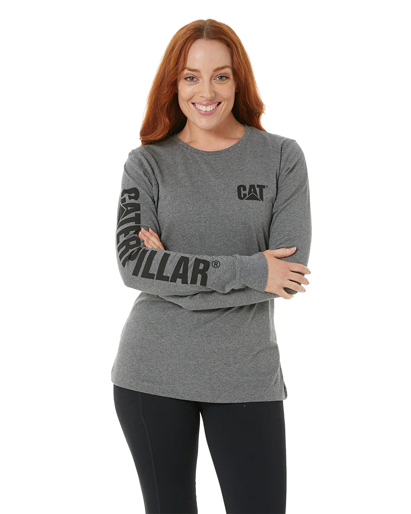 CAT Women's Trademark Banner Long Sleeve Tee