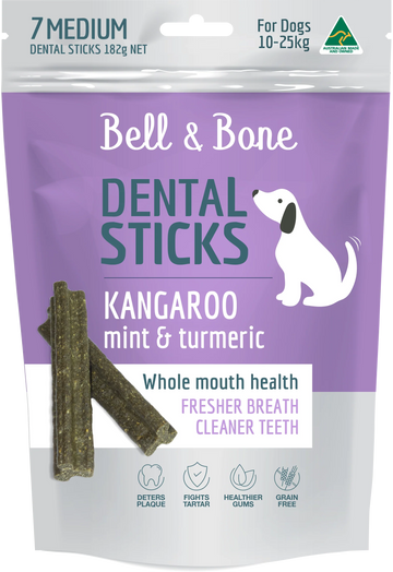 Bell & Bone Dental Sticks - Kangaroo and Turmeric