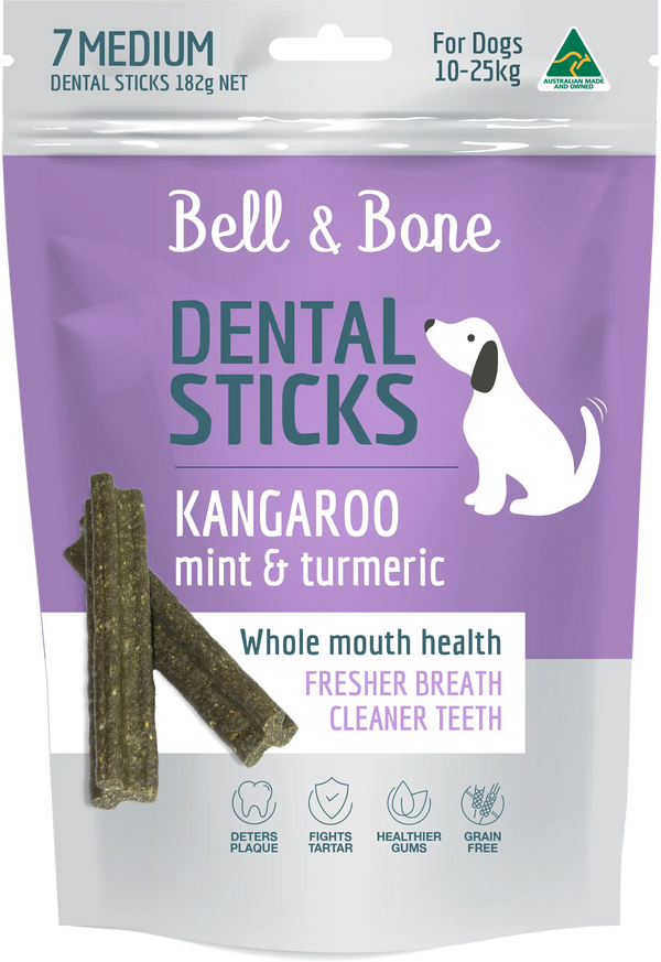 Bell & Bone Dental Sticks - Kangaroo and Turmeric