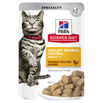 HILLS Cat Urinary Hairball Chicken - 85g x12