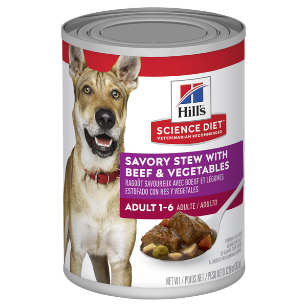 HILLS Dog Adult Stew Beef & Vegetable Canned x 12