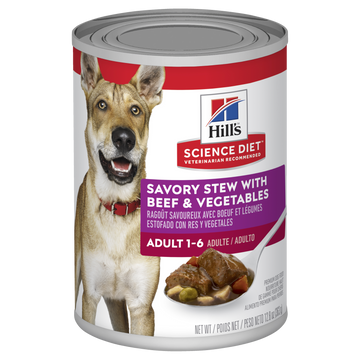 HILLS Dog Adult 7+ Beef & Vegetable Stew Canned x 12