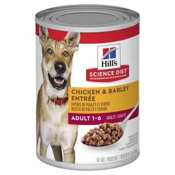 HILLS Dog Adult 7+Chicken & Barley Entree Canned x 12