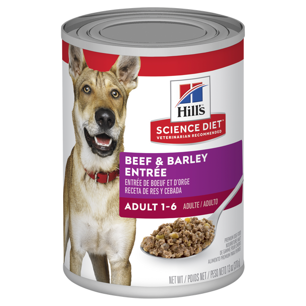 HILLS Dog Adult Beef & Barley Entree Canned x 12