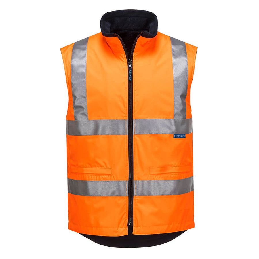 Portwest Mens Hi Vis Polar Fleece Reversible Vest