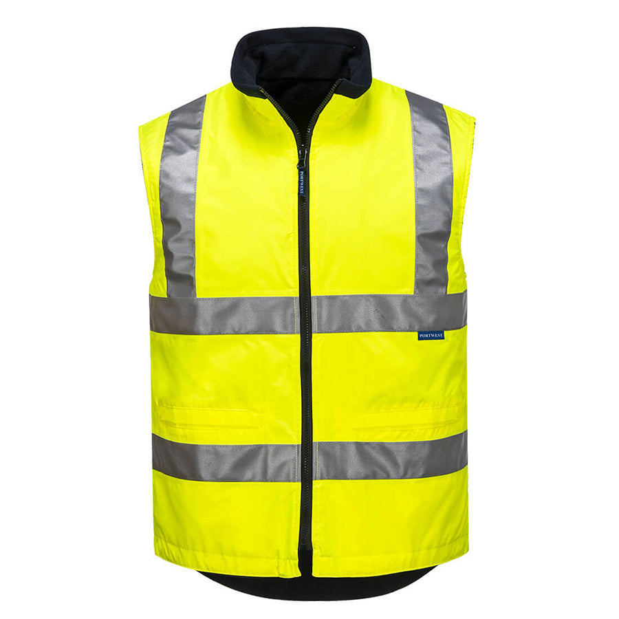 Portwest Mens Hi Vis Polar Fleece Reversible Vest