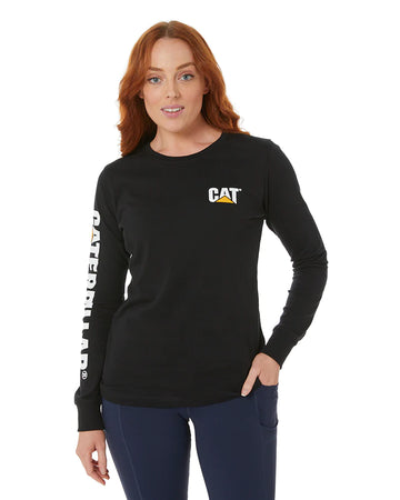 CAT Women's Trademark Banner Long Sleeve Tee