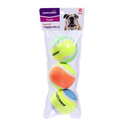 Paws & Claws Tennis Ball Pet Toys 3Pk