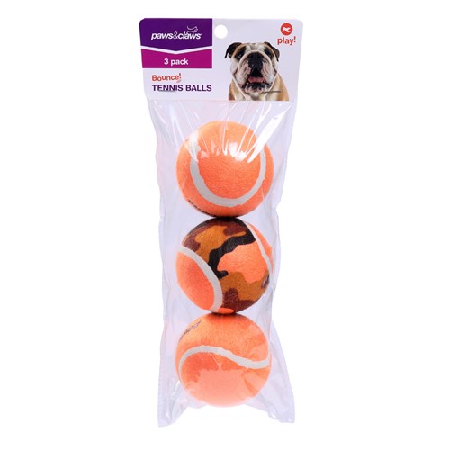 Paws & Claws Tennis Ball Pet Toys 3Pk