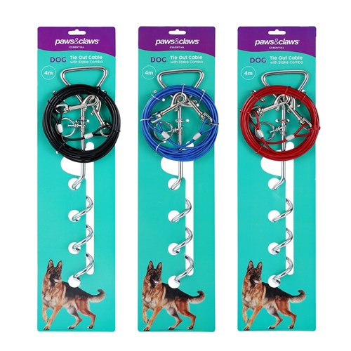 Paws & Claws Tie Out Cable With Stake 4m